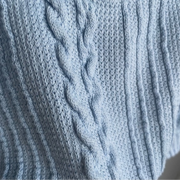 NWOT Zara cable knit crop top size small color light blue - Picture 5 of 6